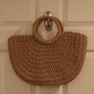 NEW Large Straw Beach Bag WovenTote Bag Top Handle Handbag Purse for Summer